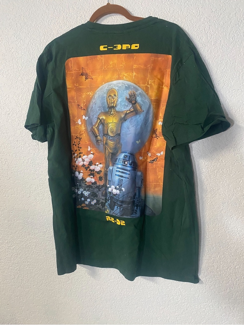 Star Wars R2-D2 Men’s short sleeve with back Graphic Green size L
